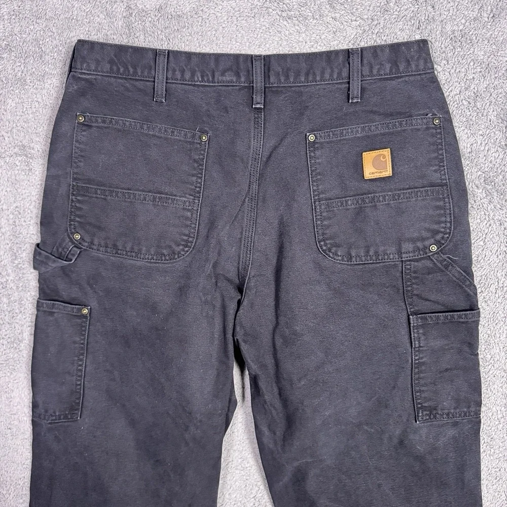 Carhartt B136 Men 34x26 Carpenter Double Knee Pant Loose Utility Canvas Thrashed